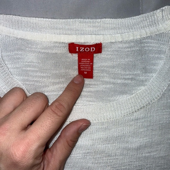 Izod Women's White Crew Neck Sweater Size Medium - Picture 4 of 6